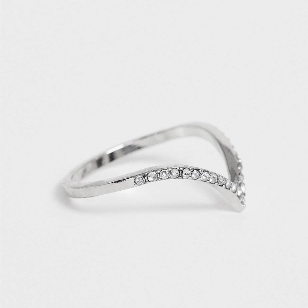 ASOS Silver Rhinestone “Thumb” Ring